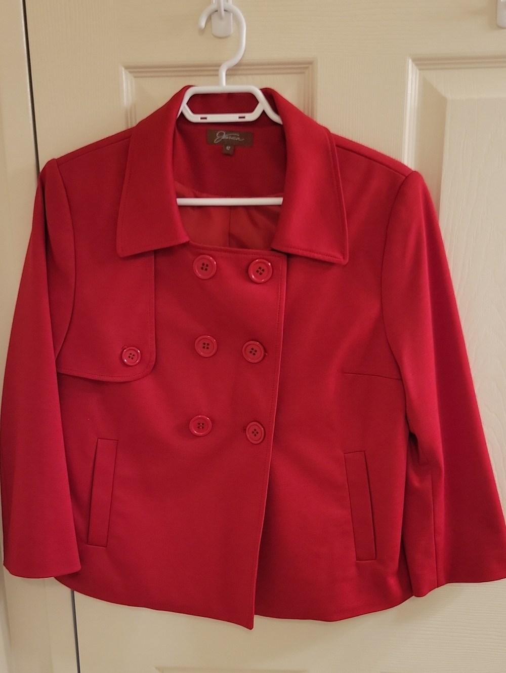Jessica Red Double-Breasted Peacoat